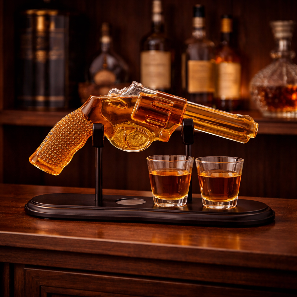 Whiskey Bottle – Revolver Set Edition with Glasses