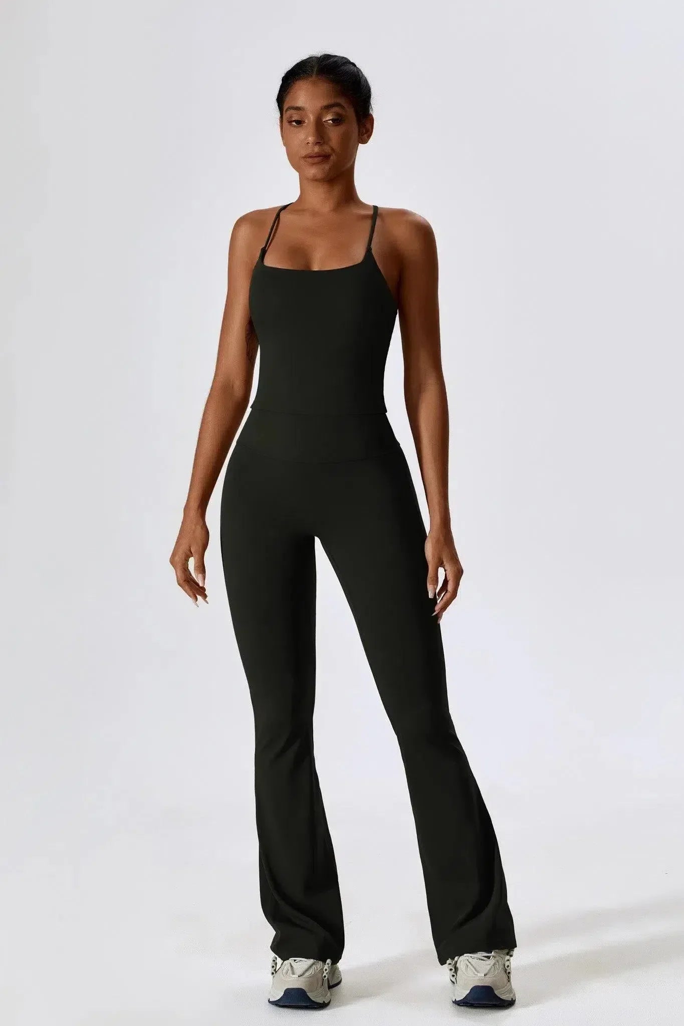 Nicolina – Square neckline – Top & flared leggings set