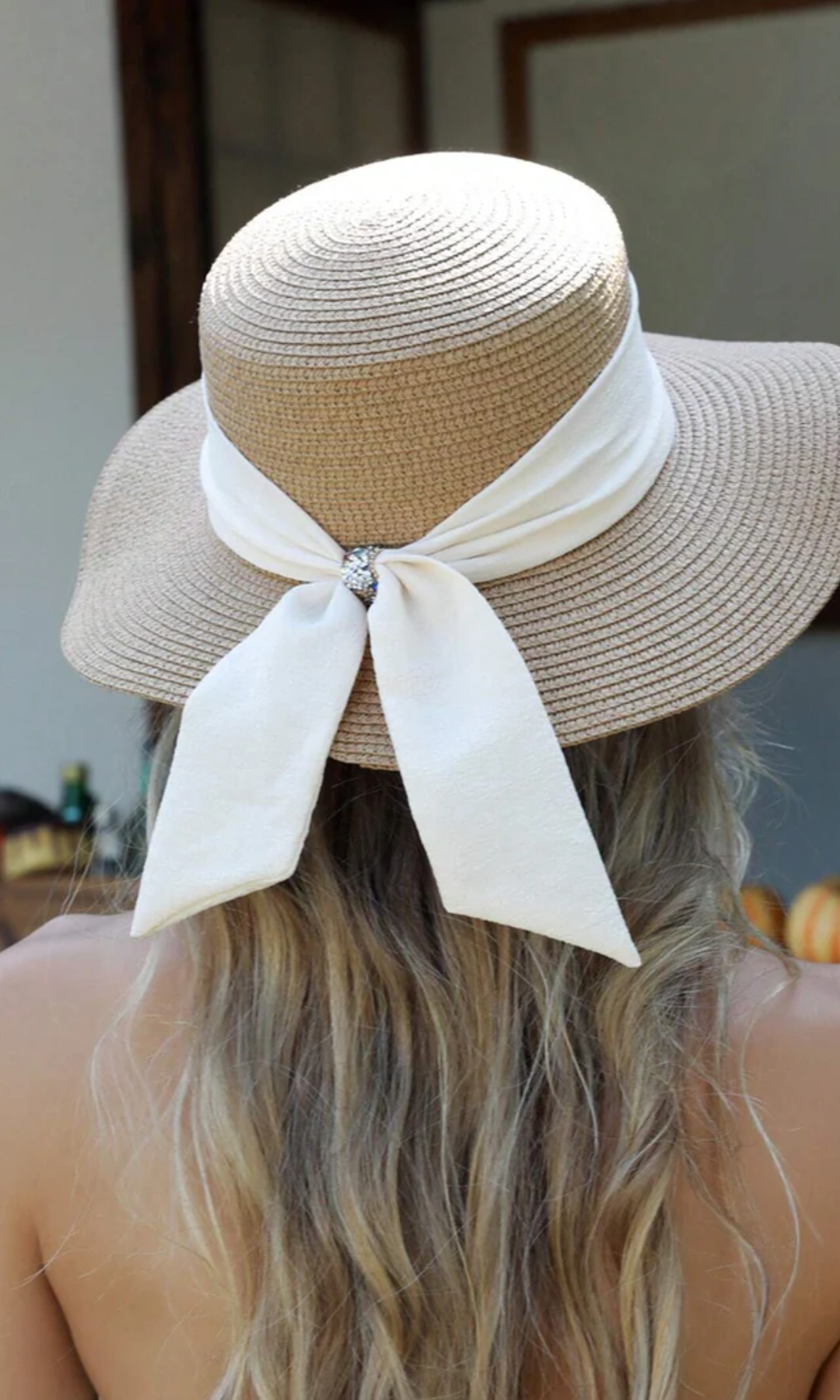 Albinia – White band classic – Straw hat