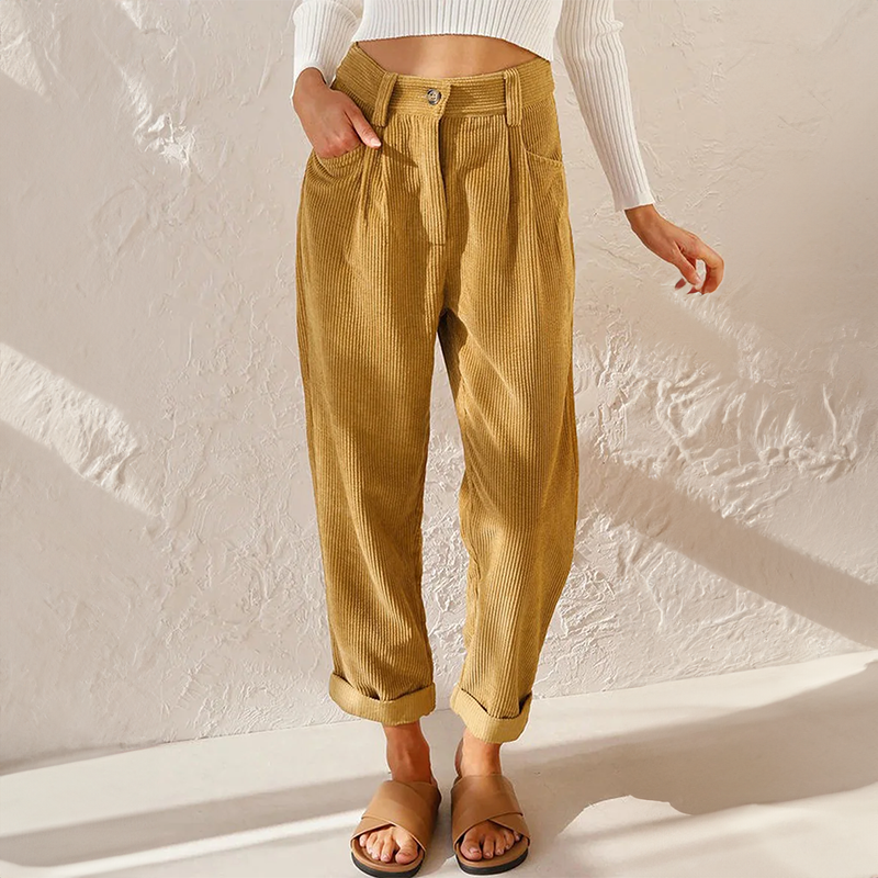 Heidi - High Waist Corduroy Pants