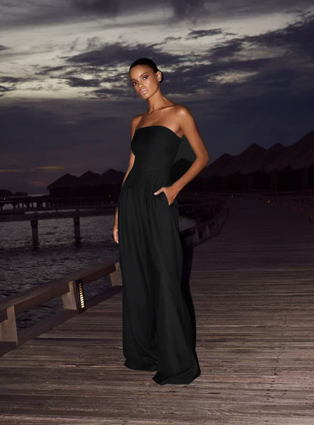 Elisavie – Strapless tailored – Wide leg jumpsuit