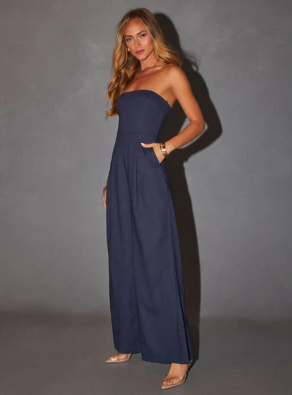 Elisavie – Strapless tailored – Wide leg jumpsuit