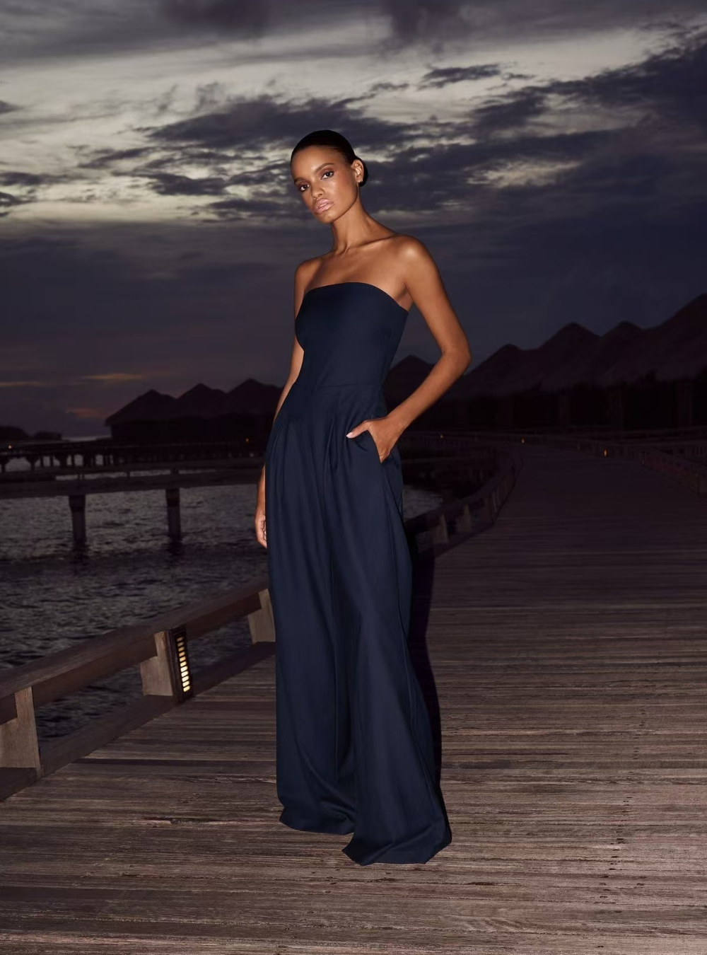 Elisavie – Strapless tailored – Wide leg jumpsuit