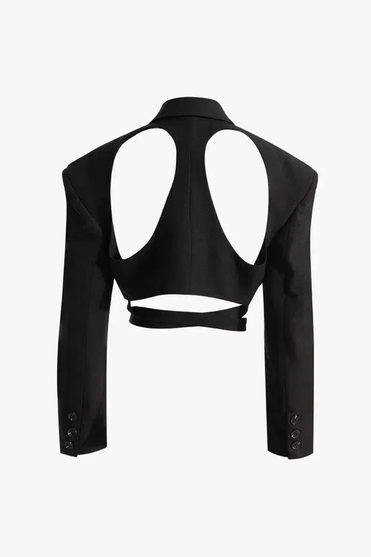 Fausto – Strong-shoulder design – Cutout blazer