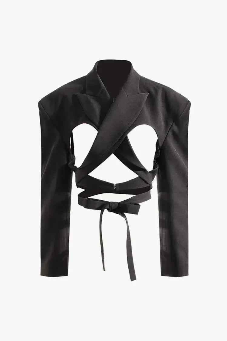 Fausto – Strong-shoulder design – Cutout blazer