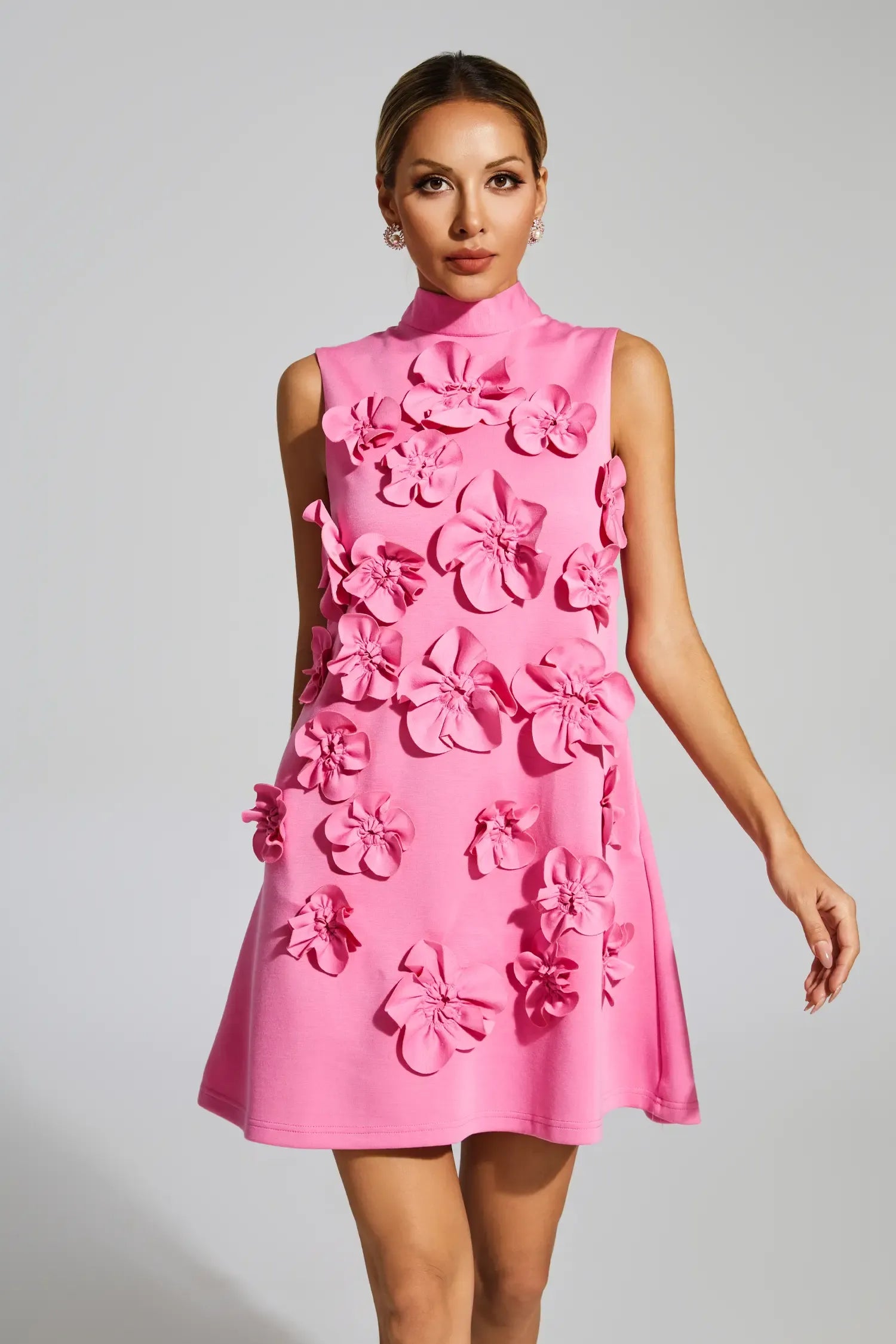 Fiorélline – Sculpted florals – Sleeveless mini dress