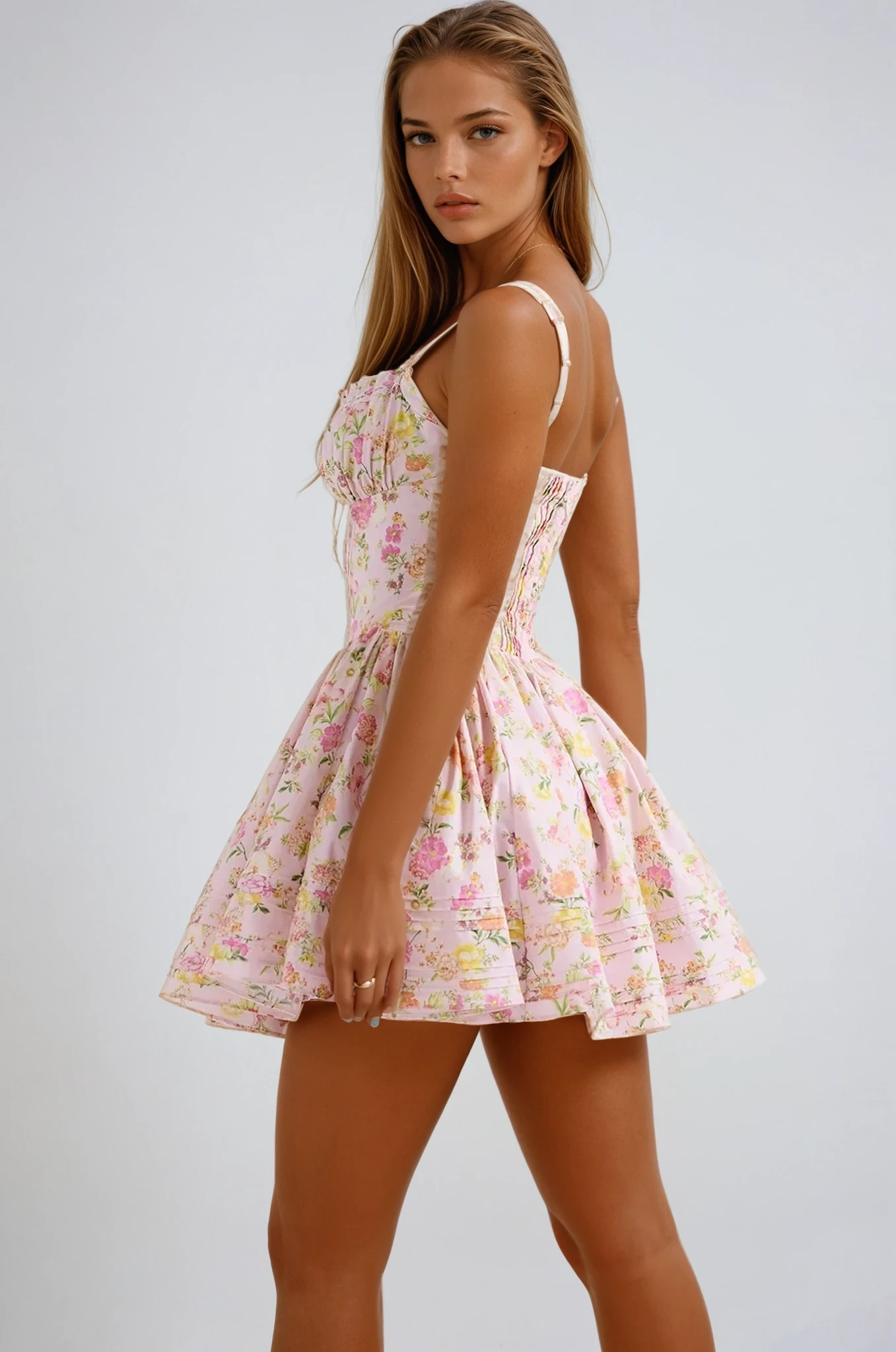 Florevette – Ruched bodice – Floral mini dress