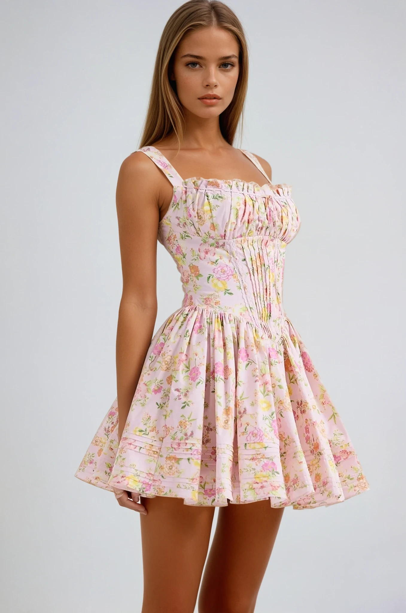 Florevette – Ruched bodice – Floral mini dress