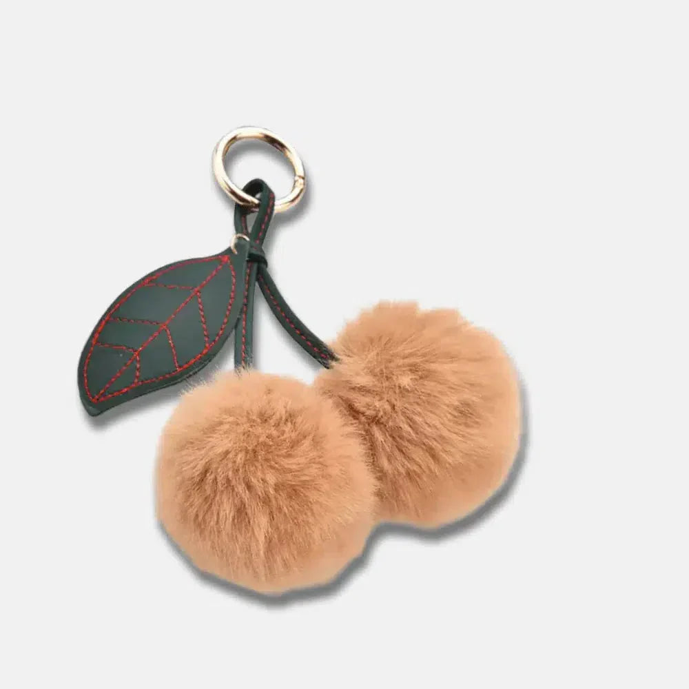 Fluffy Cherry – Playful fuzzy cherry design – Bag charm