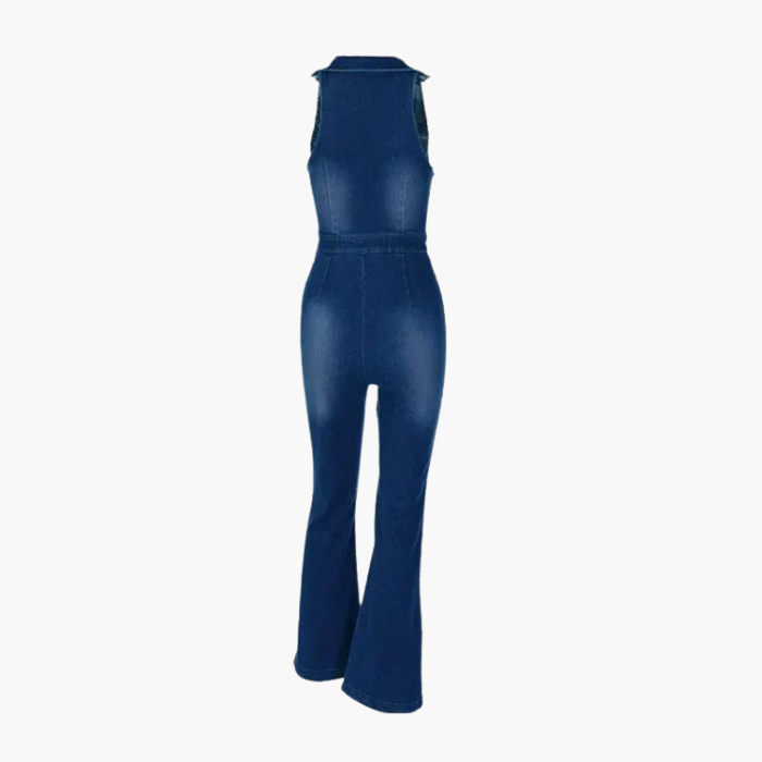 Gabrielle – V-neckline – Denim jumpsuit