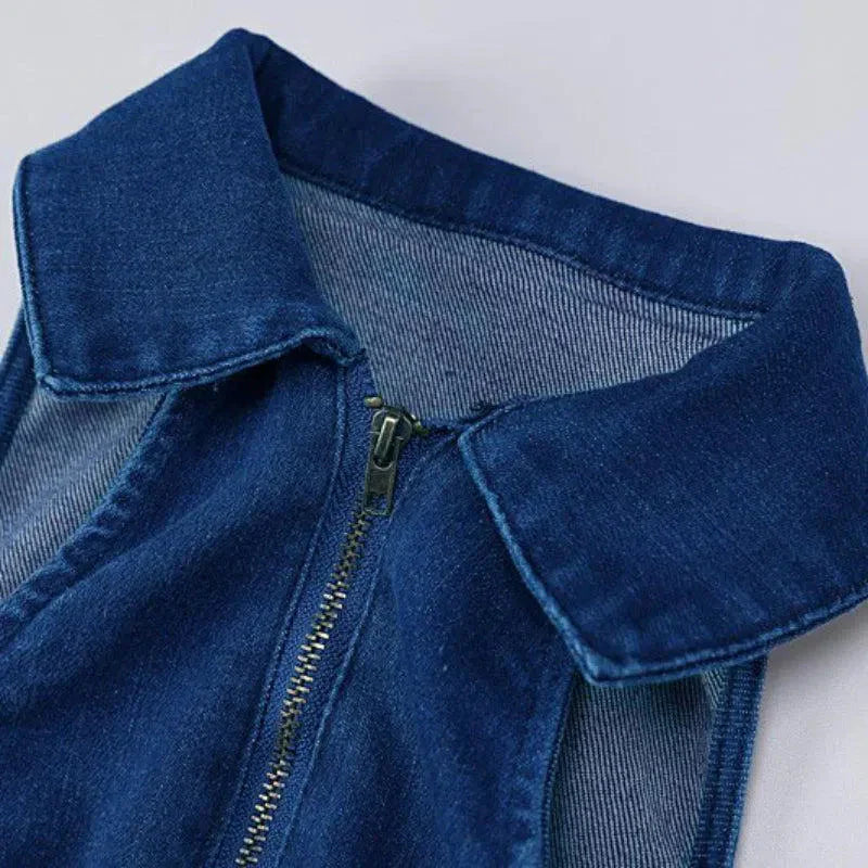 Gabrielle – V-neckline – Denim jumpsuit