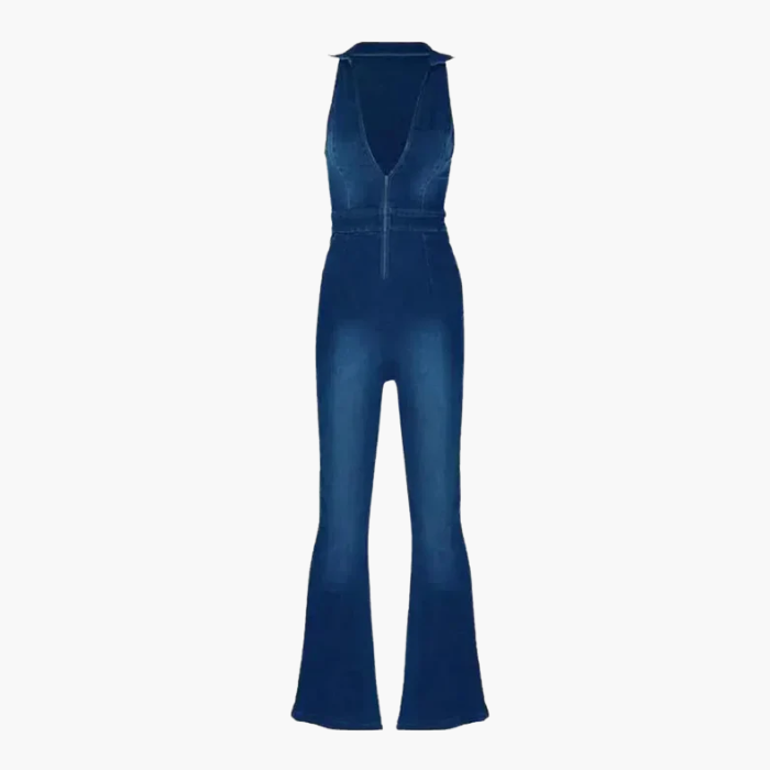Gabrielle – V-neckline – Denim jumpsuit