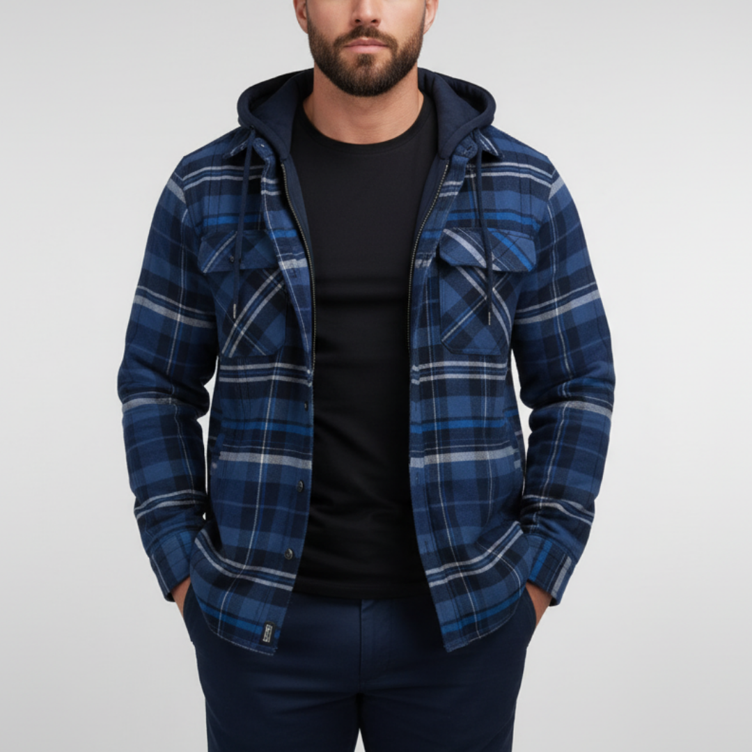 LANDON PLAID HOODED SHIRT JACKET | TIMELESS COMFORT FOR DAILY WEAR