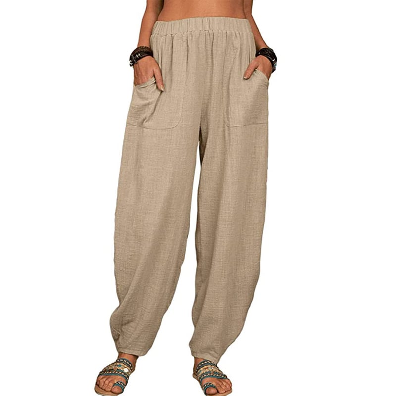 Leona – Relaxed linen blend – Wide leg trousers