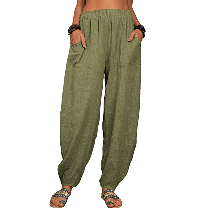 Leona – Relaxed linen blend – Wide leg trousers