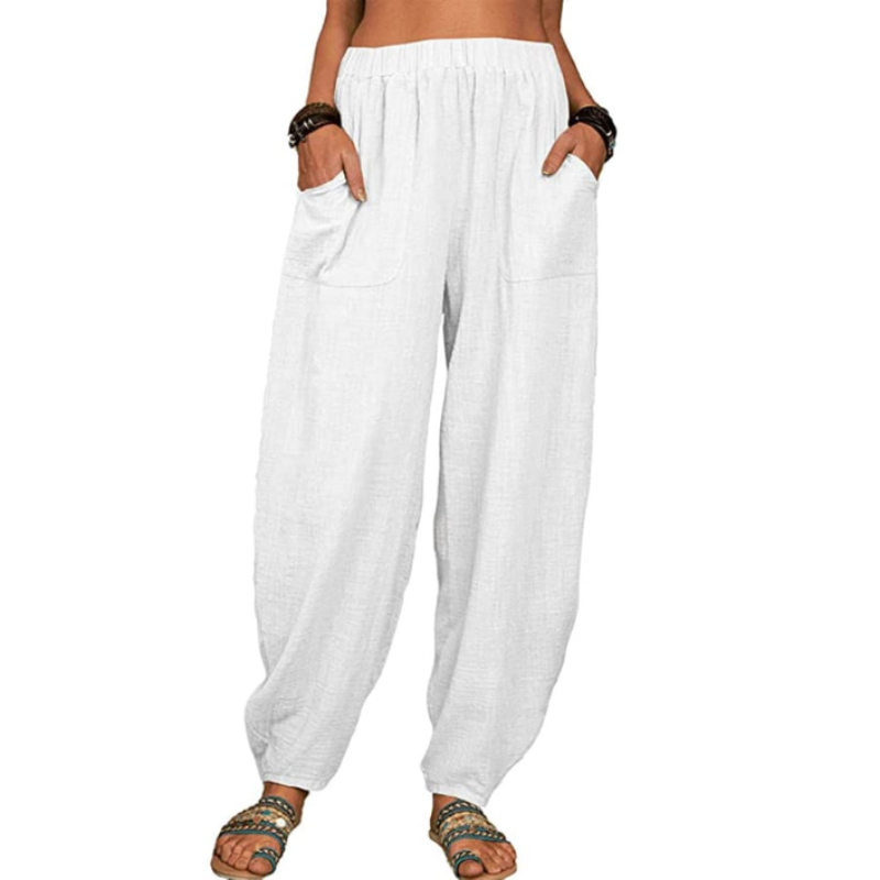 Leona – Relaxed linen blend – Wide leg trousers