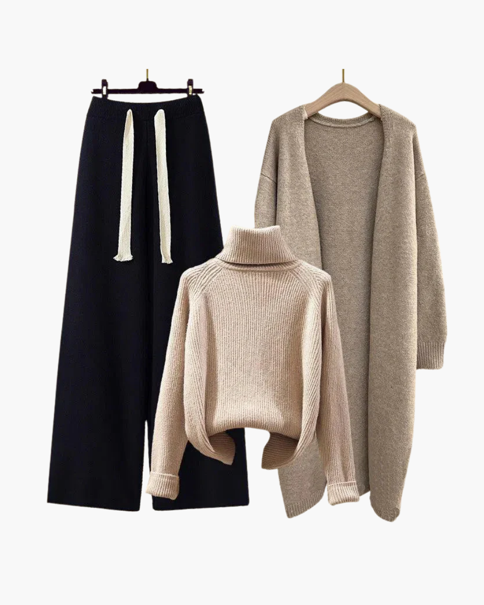 Léonie – Wide-leg pants – Three-piece set