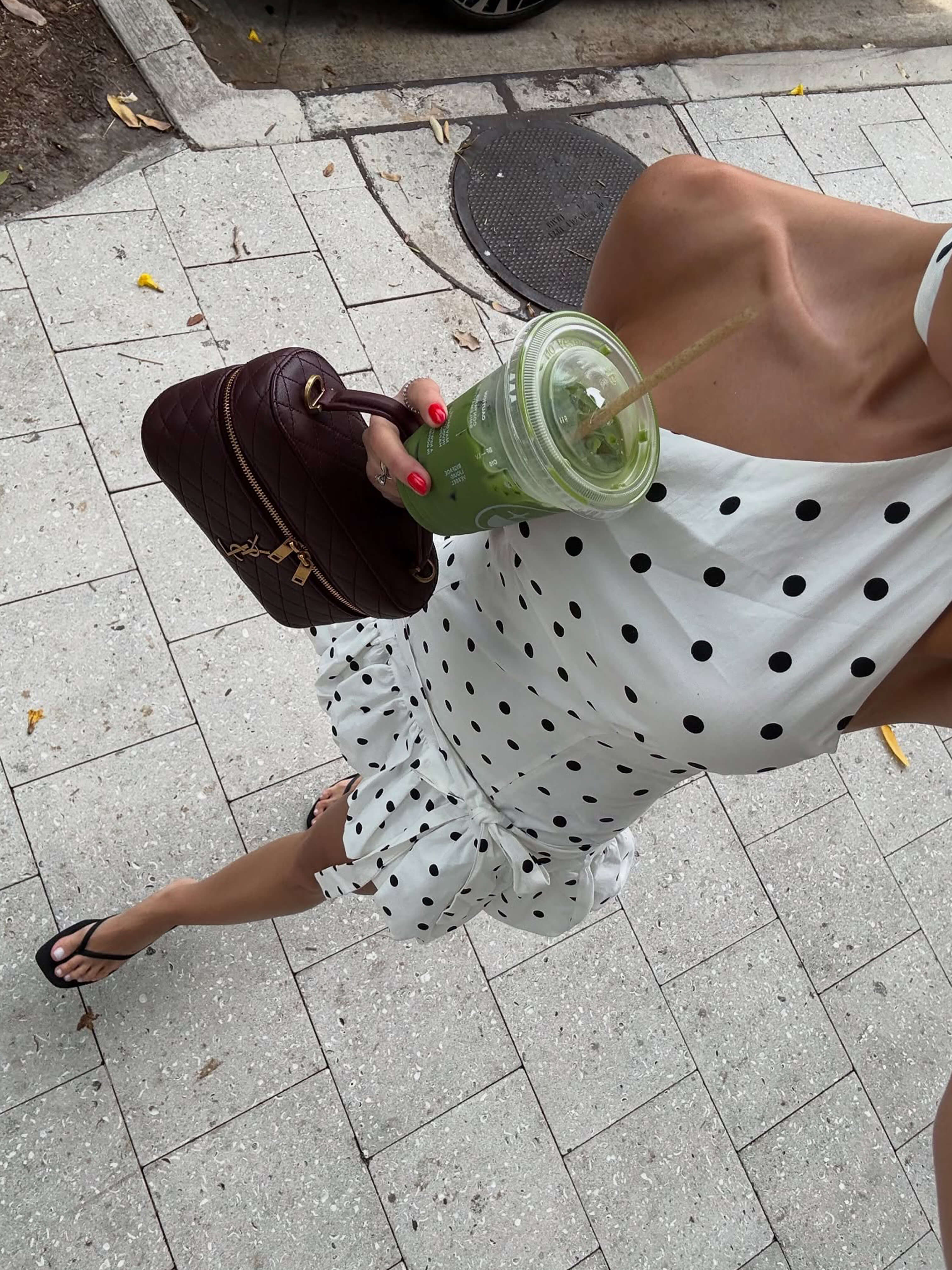 Lunetta – Asymmetric cut – Polka dot mini dress