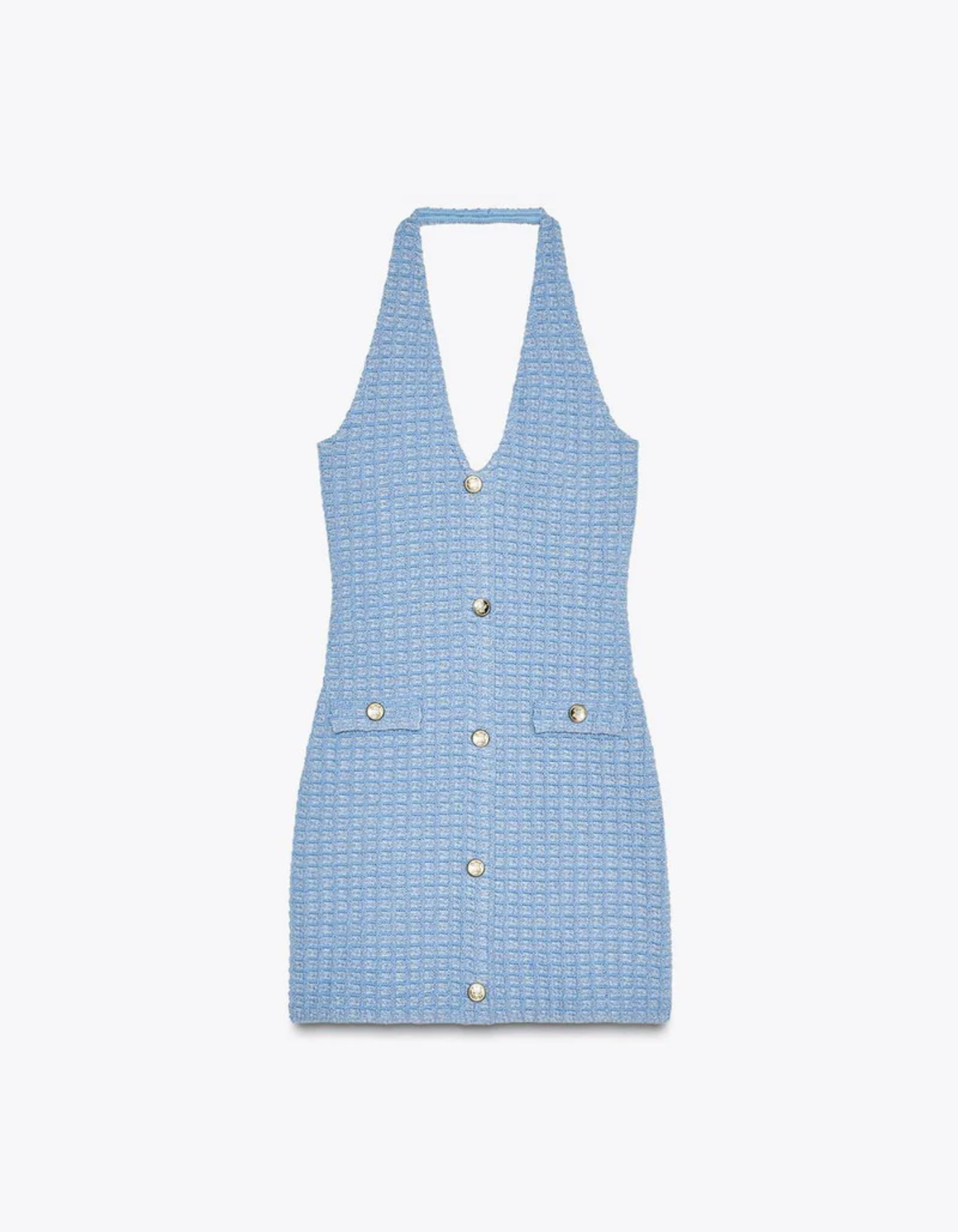 Marisse – Tweed texture – Halterneck mini dress