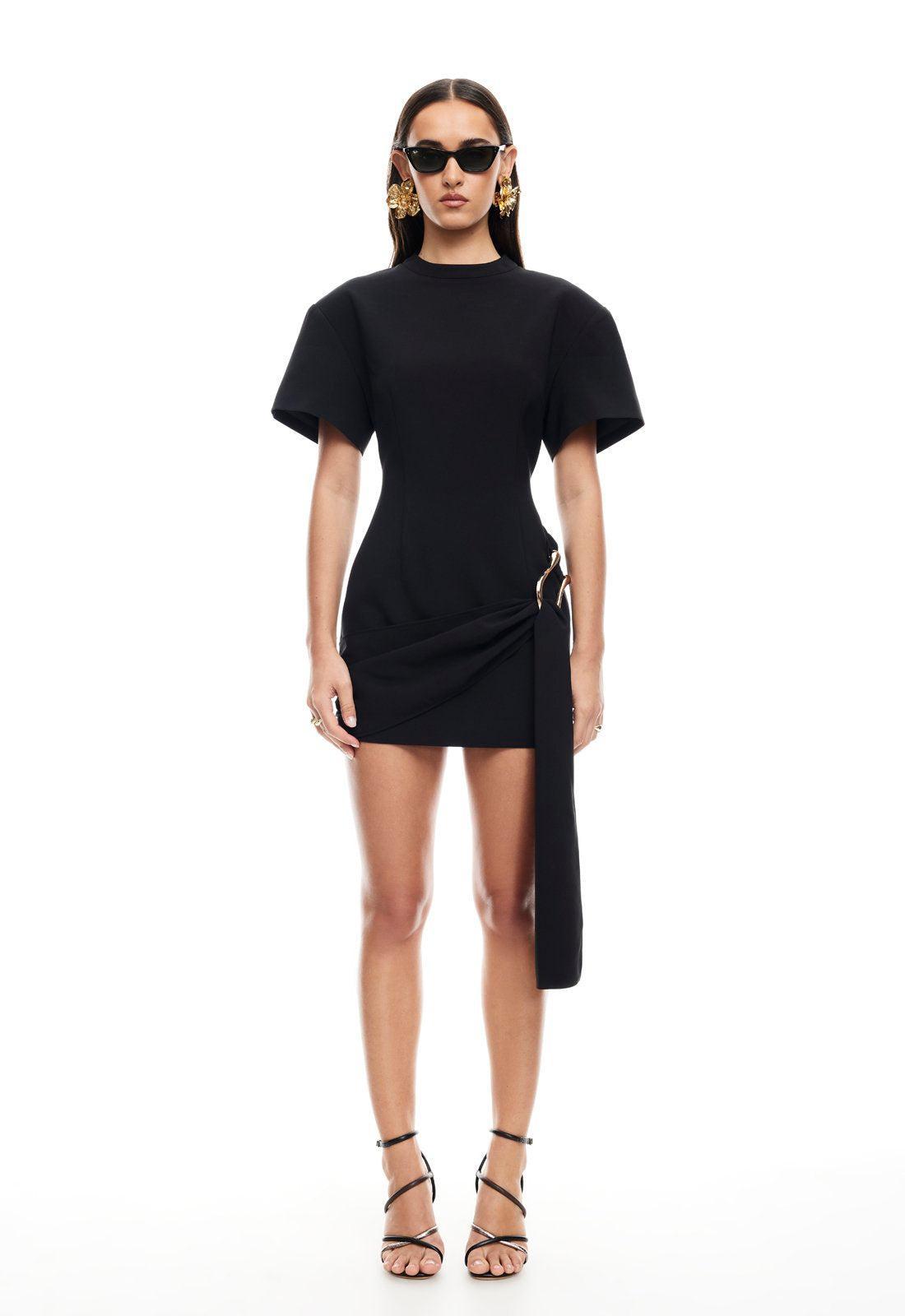 Martini Onyx – Asymmetrical draping – Mini dress