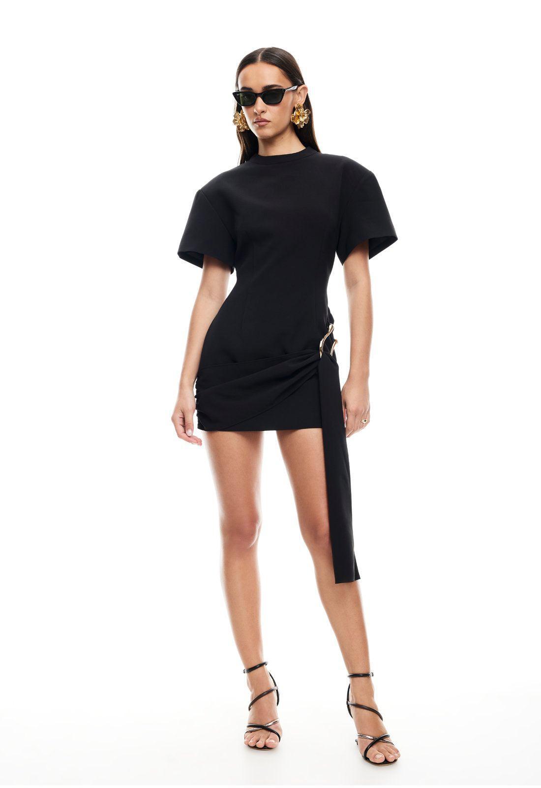 Martini Onyx – Asymmetrical draping – Mini dress