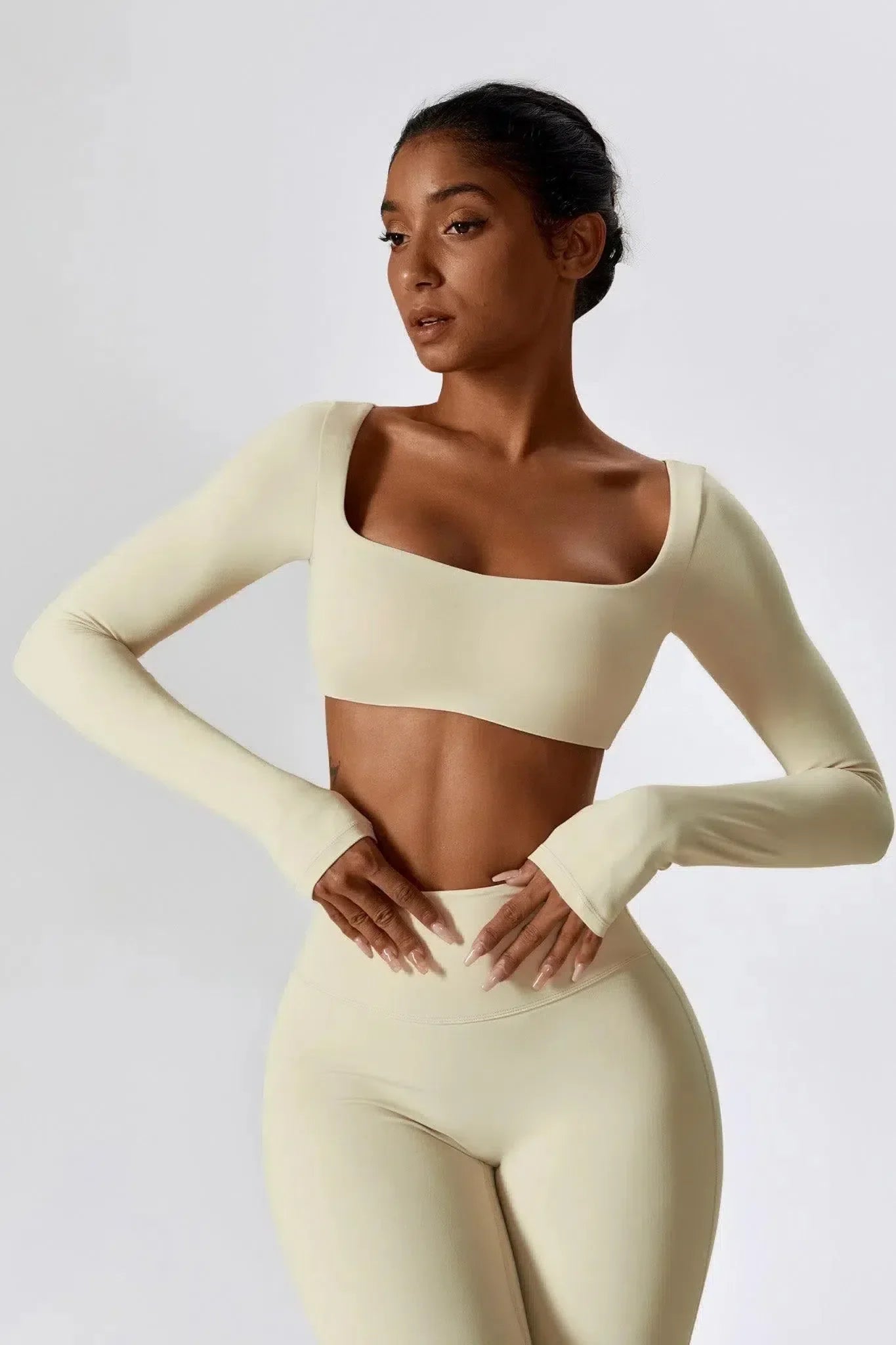 Oceane – Square neckline – Crop top & leggings set