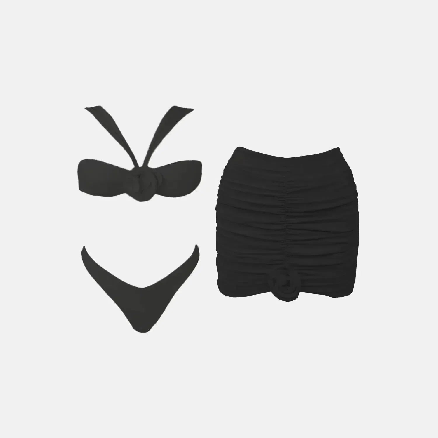 Satie Élégance Set – White – Floral gathered skirt