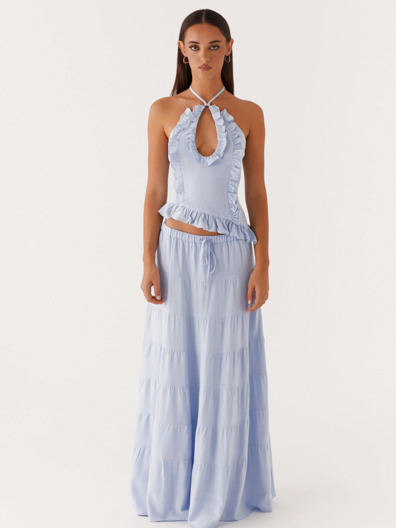 Serelline – Ruffle detail – Halter co-ord set