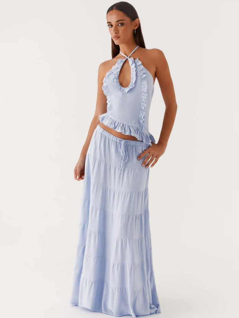 Serelline – Ruffle detail – Halter co-ord set