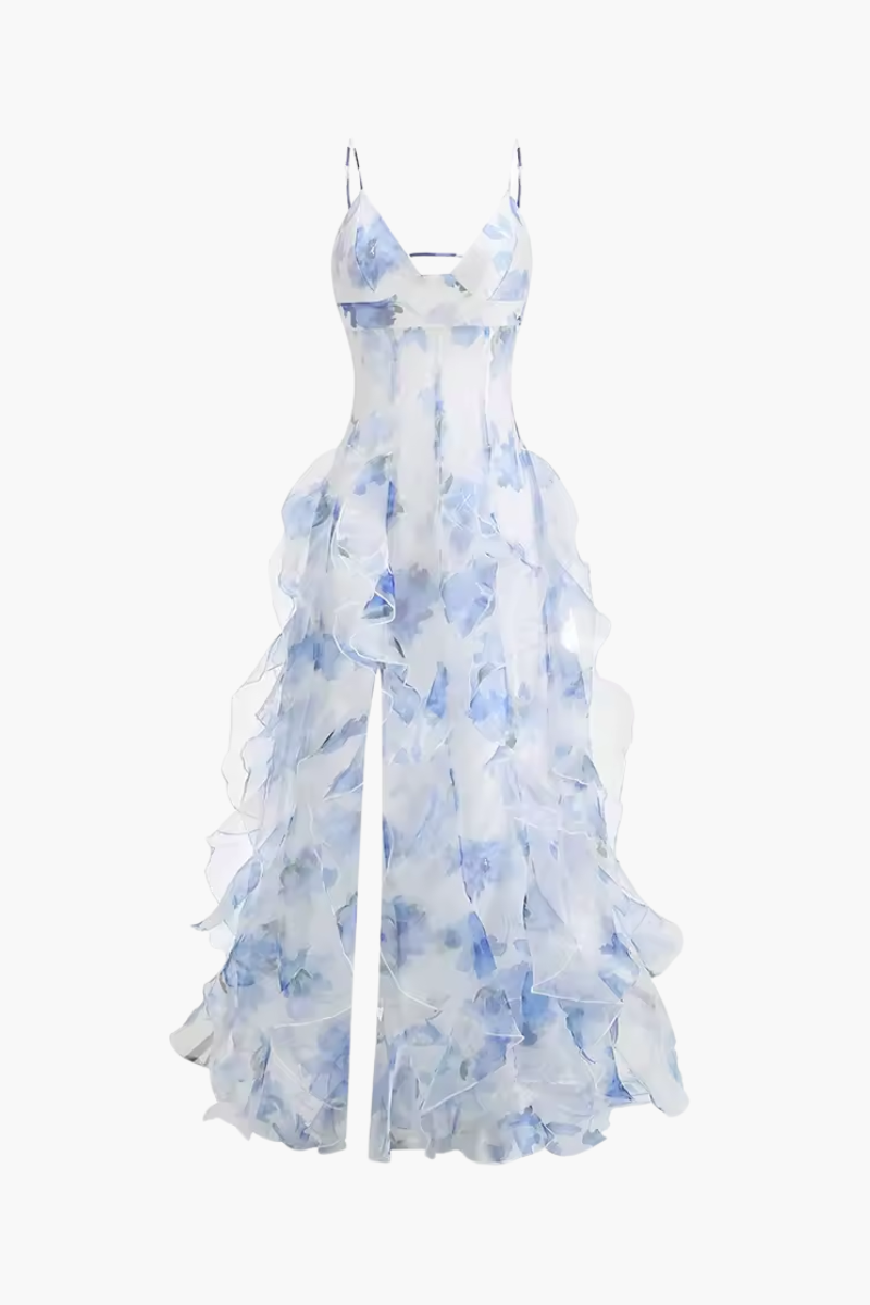 Sestina – Ethereal sheer design – Ruffled chiffon-blend maxi dress