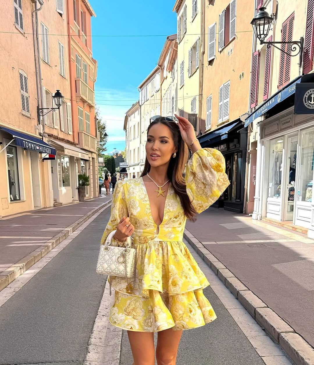 Soléanna – Baroque print – Tiered mini dress