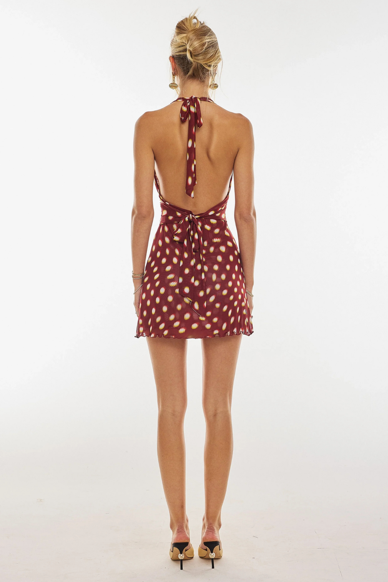 Soliette – Ruched waist – Halter mini dress