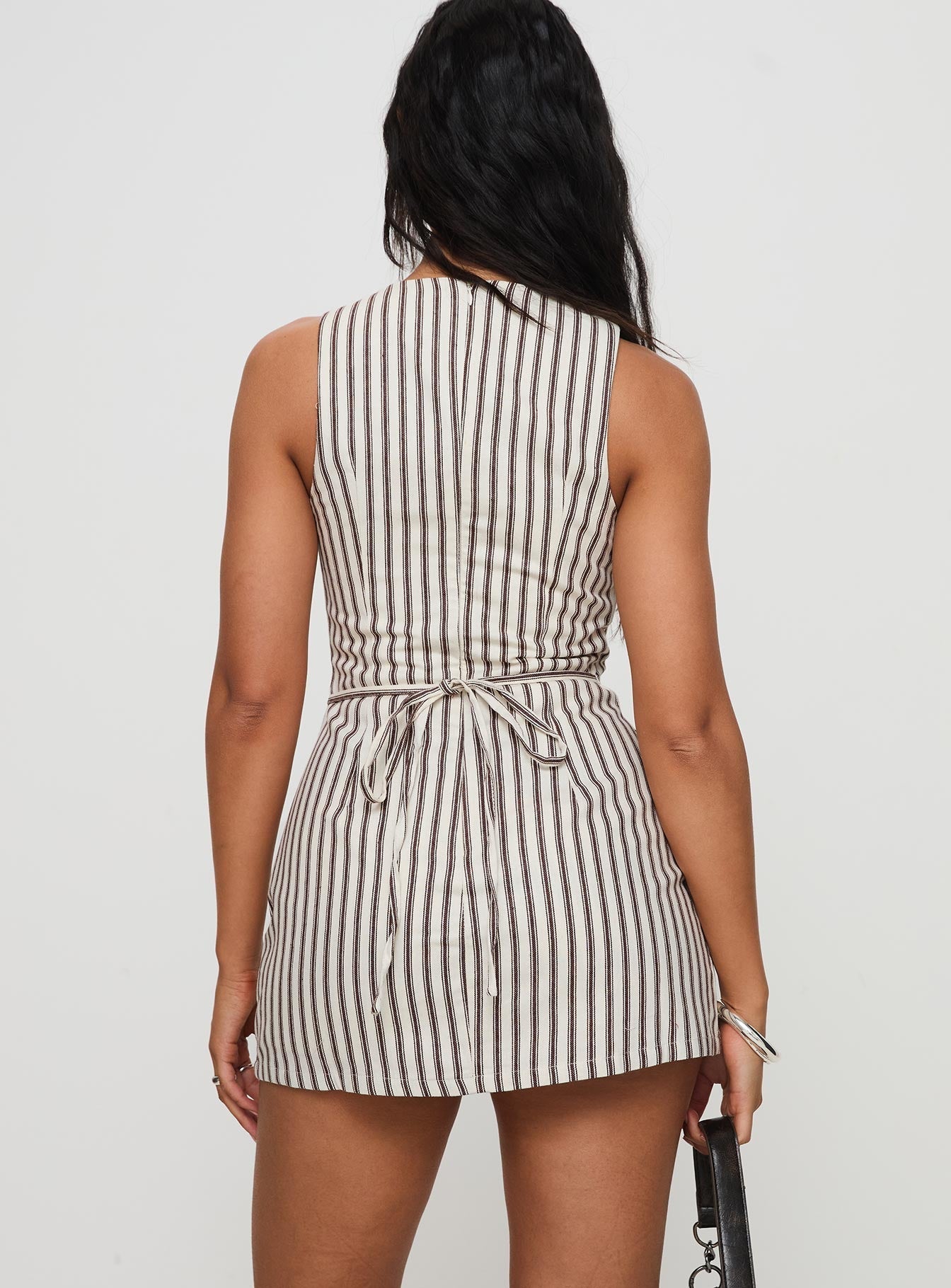 Viena – Pinstripe contour – Sleeveless mini dress