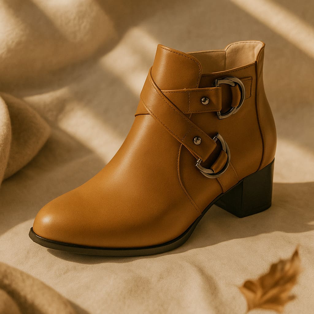 Valara Cross-Buckle Boots